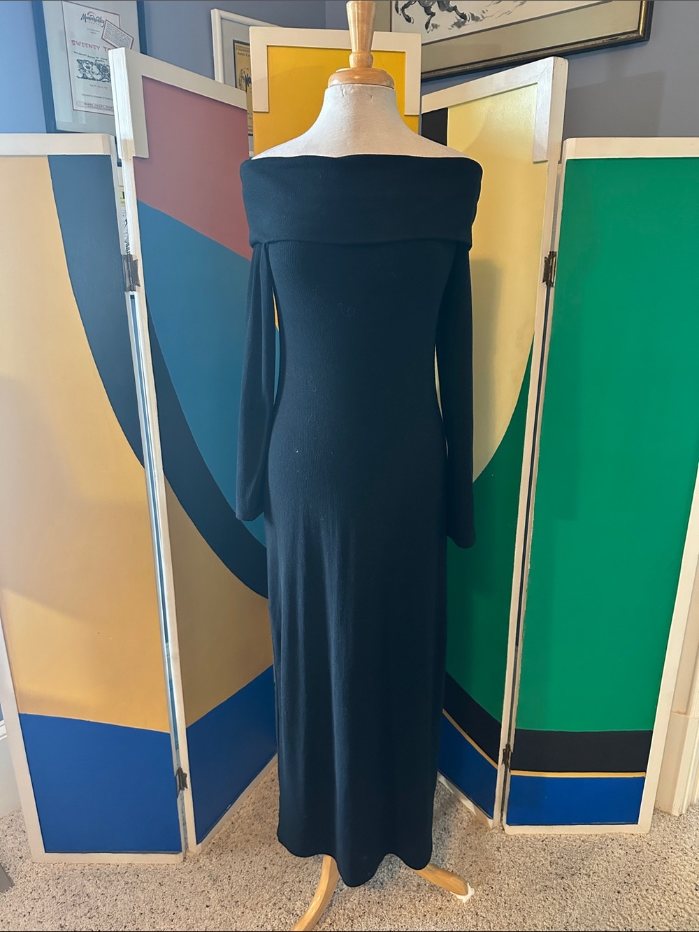 wild fable Black Off-the-Shoulder Maxi Dress